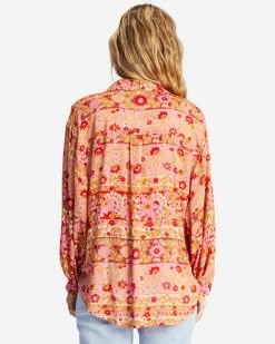 Billabong Day After Day Oversized Button-Down Shirt PINK SKIES (mfr0) -billabong shop abjwt00368 billabongw mfr0 bck1