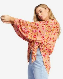 Billabong Day After Day Oversized Button-Down Shirt PINK SKIES (mfr0) -billabong shop abjwt00368 billabongw mfr0 sd1