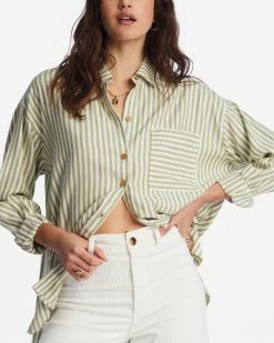 Billabong In The Tide Road Trippin Long Sleeve Shirt AVOCADO (avo) -billabong shop abjwt00382 billabongw avo dtl1