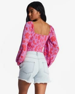Billabong On Your Mind Crop Top BRIGHT ORCHID (php0) -billabong shop abjwt00385 billabongw php0 bck1