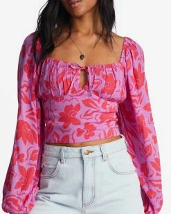 Billabong On Your Mind Crop Top BRIGHT ORCHID (php0) -billabong shop abjwt00385 billabongw php0 dtl1