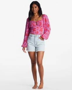 Billabong On Your Mind Crop Top BRIGHT ORCHID (php0) -billabong shop abjwt00385 billabongw php0 frt9