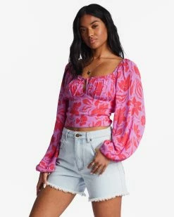 Billabong On Your Mind Crop Top BRIGHT ORCHID (php0) -billabong shop abjwt00385 billabongw php0 sd1