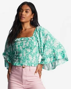 Billabong Be My Babe Bell Sleeve Top SWEET GRASS (gkz0) 10 Billabong Be My Babe Bell Sleeve Top SWEET GRASS (gkz0) -billabong shop abjwt00391 billabongw gkz0 dtl1