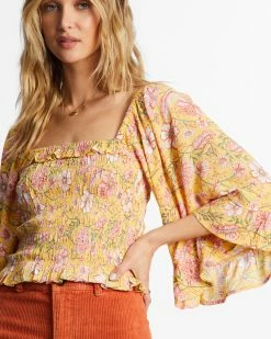 Billabong Be My Babe Bell Sleeve Top GOLDEN PEACH (ygf0) 11 Billabong Be My Babe Bell Sleeve Top GOLDEN PEACH (ygf0) -billabong shop abjwt00391 billabongw ygf0 dtl1