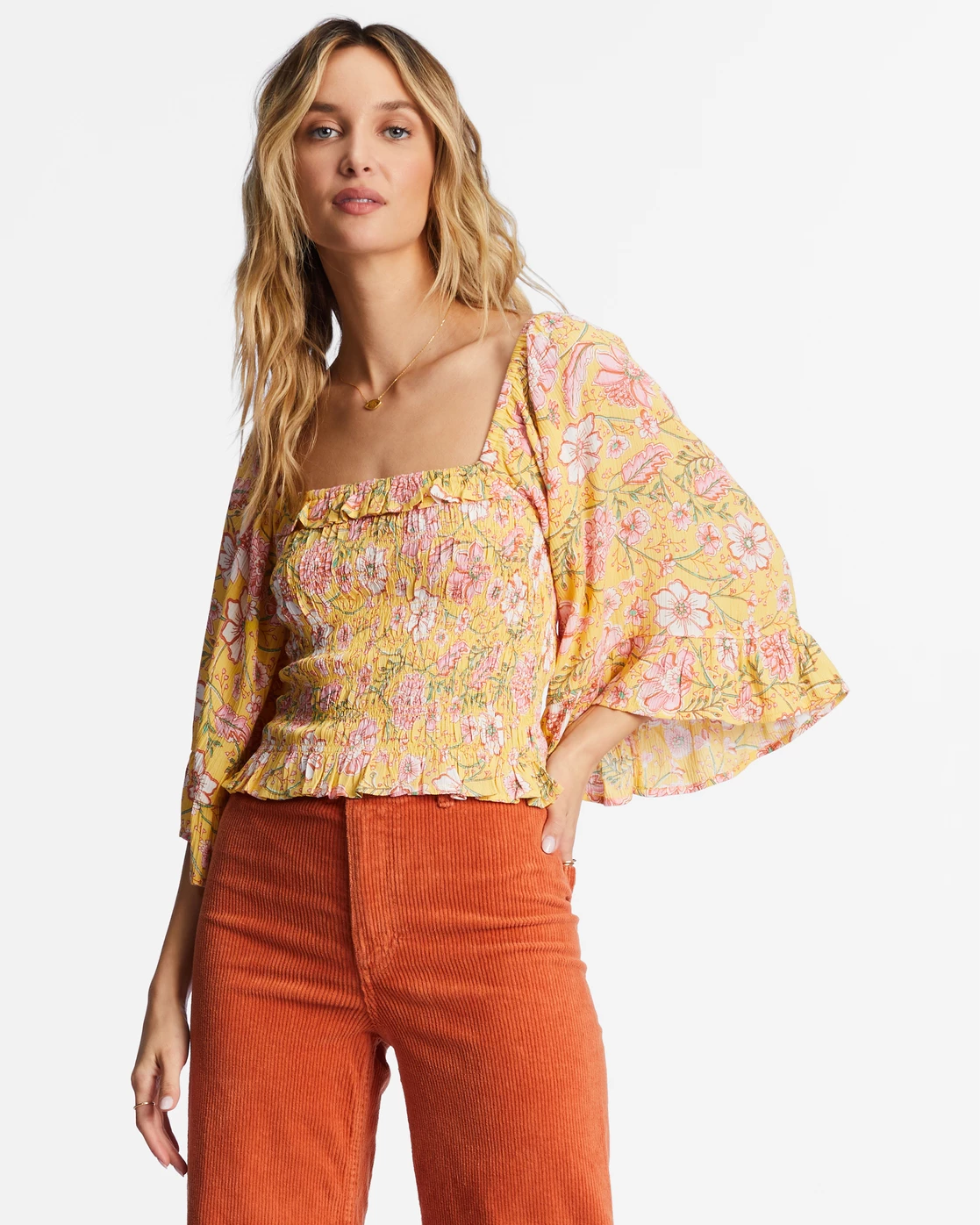 Billabong Be My Babe Bell Sleeve Top GOLDEN PEACH (ygf0) 2 Billabong Be My Babe Bell Sleeve Top GOLDEN PEACH (ygf0) - Image 2