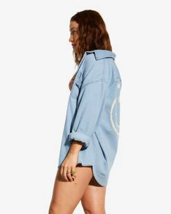 Billabong X Smiley Down The Coast Long Sleeve Shirt SMILEY WASH (gep0) -billabong shop abjwt00402 billabongw gep0 sd1