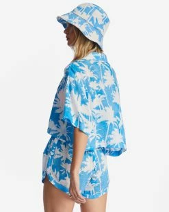 Billabong Sun Is Shining Cropped Shirt BLUE HAWAII (bmm0) -billabong shop abjwt00403 billabongw bmm0 bck1