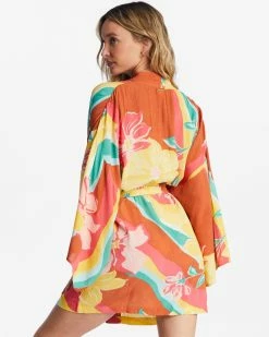 Billabong Loveland 2 Kimono Beach Cover Up BRICK (brk) 9 Billabong Loveland 2 Kimono Beach Cover Up BRICK (brk) -billabong shop abjx600163 billabongw brk bck1