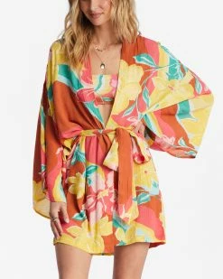 Billabong Loveland 2 Kimono Beach Cover Up BRICK (brk) 11 Billabong Loveland 2 Kimono Beach Cover Up BRICK (brk) -billabong shop abjx600163 billabongw brk dtl2
