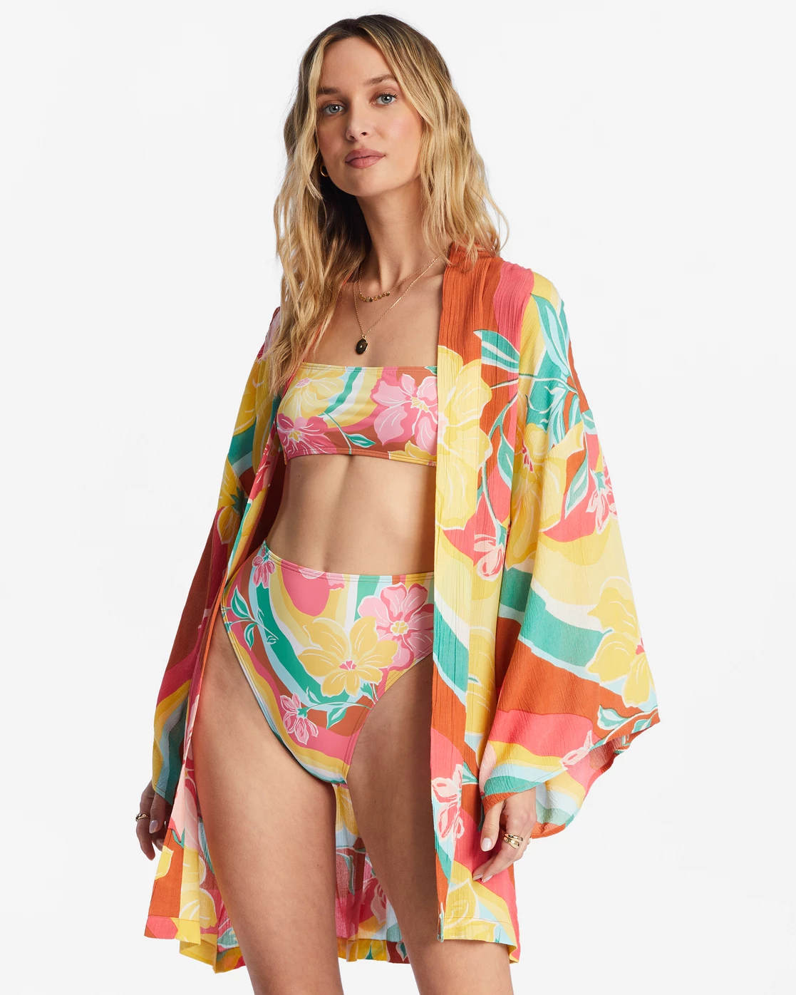 Billabong Loveland 2 Kimono Beach Cover Up BRICK (brk) 2 Billabong Loveland 2 Kimono Beach Cover Up BRICK (brk) - Image 2