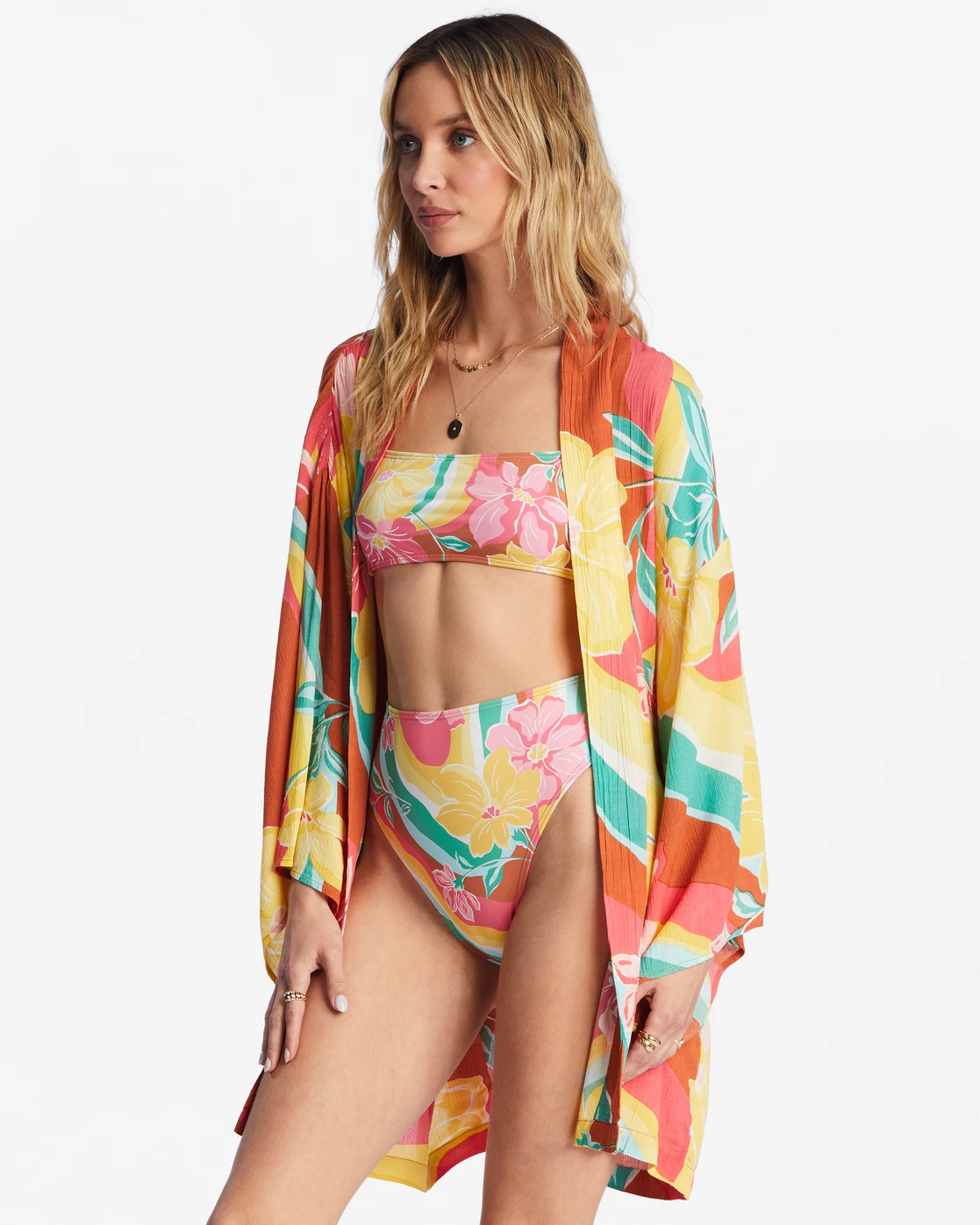Billabong Loveland 2 Kimono Beach Cover Up BRICK (brk) 3 Billabong Loveland 2 Kimono Beach Cover Up BRICK (brk) - Image 3