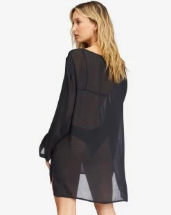 Billabong Blue Skies Gauze Beach Cover-Up BLACK PEBBLE (bpb) -billabong shop abjx600164 billabongw bpb bck1 1