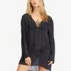 Billabong Blue Skies Gauze Beach Cover-Up BLACK PEBBLE (bpb)