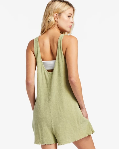 Billabong Fade Away Button-Up Knit Romper AVOCADO (avo) 6 Billabong Fade Away Button-Up Knit Romper AVOCADO (avo) - Image 6