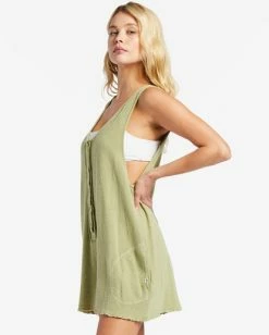Billabong Fade Away Button-Up Knit Romper AVOCADO (avo) -billabong shop abjx600175 billabongw avo sd1 3