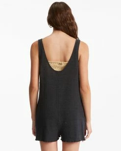 Billabong Fade Away Button-Up Knit Romper OFF BLACK (ofb) 8 Billabong Fade Away Button-Up Knit Romper OFF BLACK (ofb) -billabong shop abjx600175 billabongw ofb bck1 2