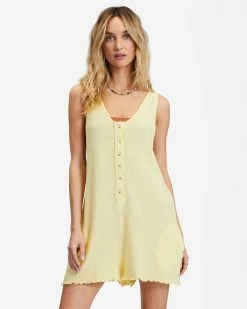 Billabong Fade Away Button-Up Knit Romper PINA COLADA (pca)