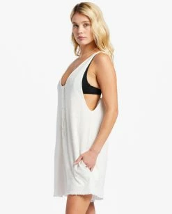Billabong Fade Away Button-Up Knit Romper SALT CRYSTAL (scs) -billabong shop abjx600175 billabongw scs sd1 1