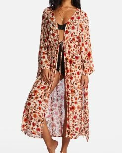 Billabong Cosmic Dreamer Kimono Beach Cover-Up ANTIQUE WHITE (anw) -billabong shop abjx600194 billabongw anw dtl1