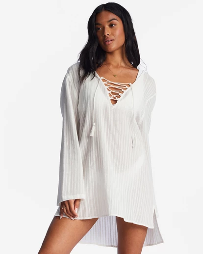 Billabong Blue Skies Swim Cover Up SALT CRYSTAL (scs) 5 Billabong Blue Skies Swim Cover Up SALT CRYSTAL (scs) - Image 5