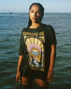 Billabong On The Horizon Oversized Graphic T-Shirt OFF BLACK (ofb)