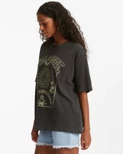 Billabong Shine A Light Oversized T-Shirt OFF BLACK (ofb) -billabong shop abjzt00549 billabongw ofb sd1