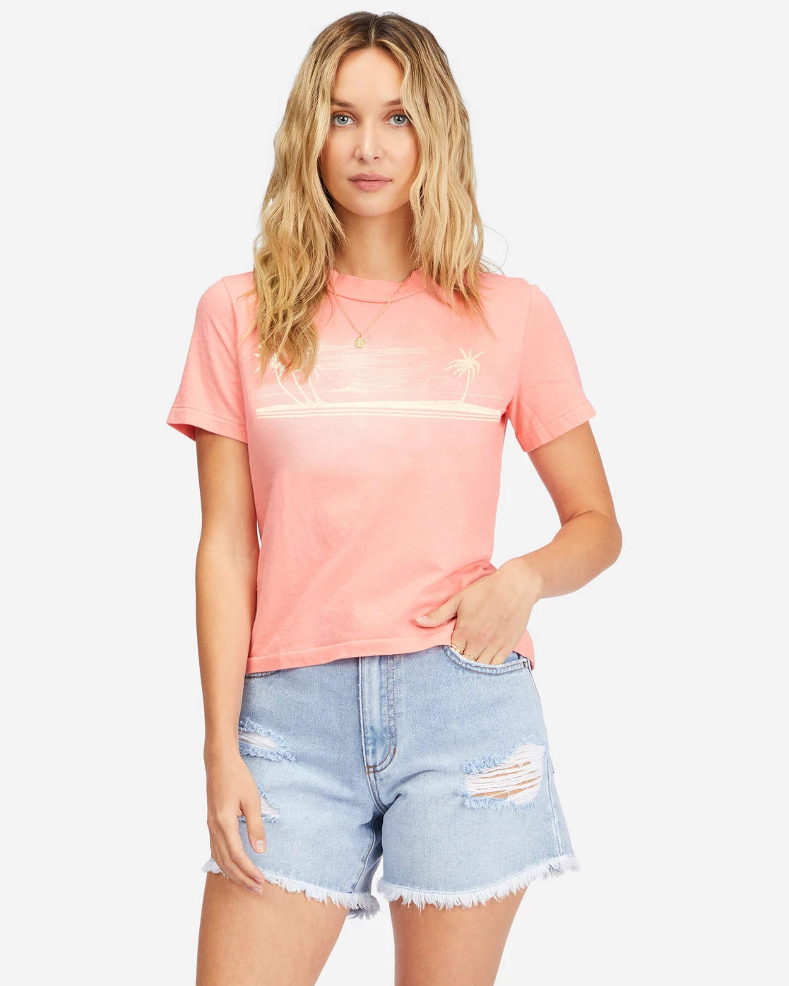 Billabong You're A Peach Vintage Cut T-Shirt LIFES A PEACH (mhg0) 1 Billabong You're A Peach Vintage Cut T-Shirt LIFES A PEACH (mhg0)