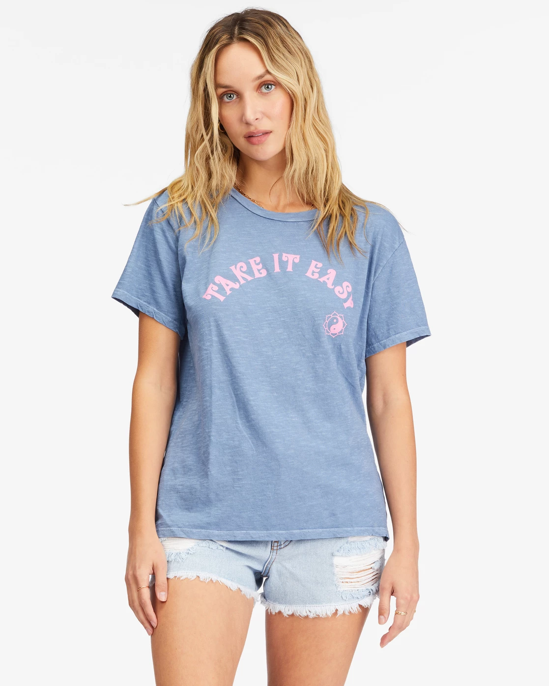 Billabong Take It Easy Boyfriend T-Shirt NEVER BLUE (bmp0) 1 Billabong Take It Easy Boyfriend T-Shirt NEVER BLUE (bmp0)