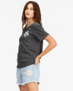 Billabong World Tour Boyfriend T-Shirt OFF BLACK (ofb) -billabong shop abjzt00704 billabongw ofb sd1 1