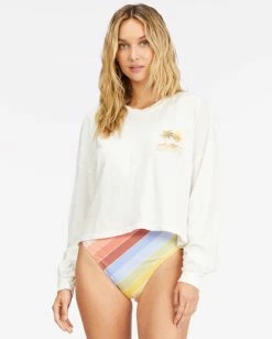 Billabong This Must Be The Place Cropped Long Sleeve T-Shirt SALT CRYSTAL (scs) -billabong shop abjzt00716 billabongw scs frt1 1