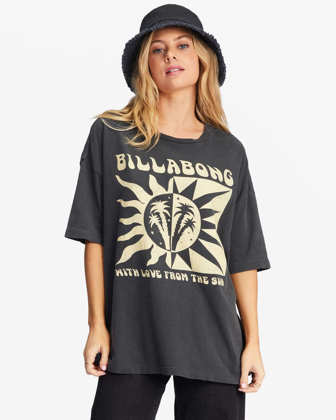 Billabong With Love From The Sun Oversized Graphic Boyfriend T-Shirt OFF BLACK (ofb) 2 Billabong With Love From The Sun Oversized Graphic Boyfriend T-Shirt OFF BLACK (ofb) - Image 2