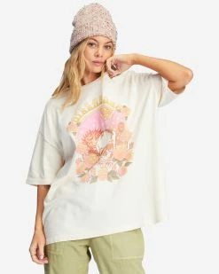 Billabong Cosmic Garden Oversized Graphic Boyfriend T-Shirt ANTIQUE WHITE (anw)
