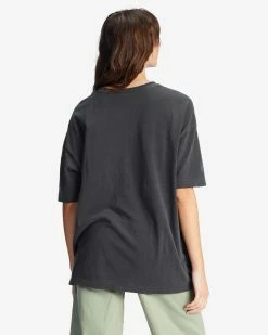 Billabong Cosmic Garden Oversized Graphic Boyfriend T-Shirt OFF BLACK (ofb) -billabong shop abjzt00946 billabongw ofb bck1