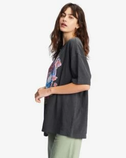Billabong Cosmic Garden Oversized Graphic Boyfriend T-Shirt OFF BLACK (ofb) -billabong shop abjzt00946 billabongw ofb sd1 1