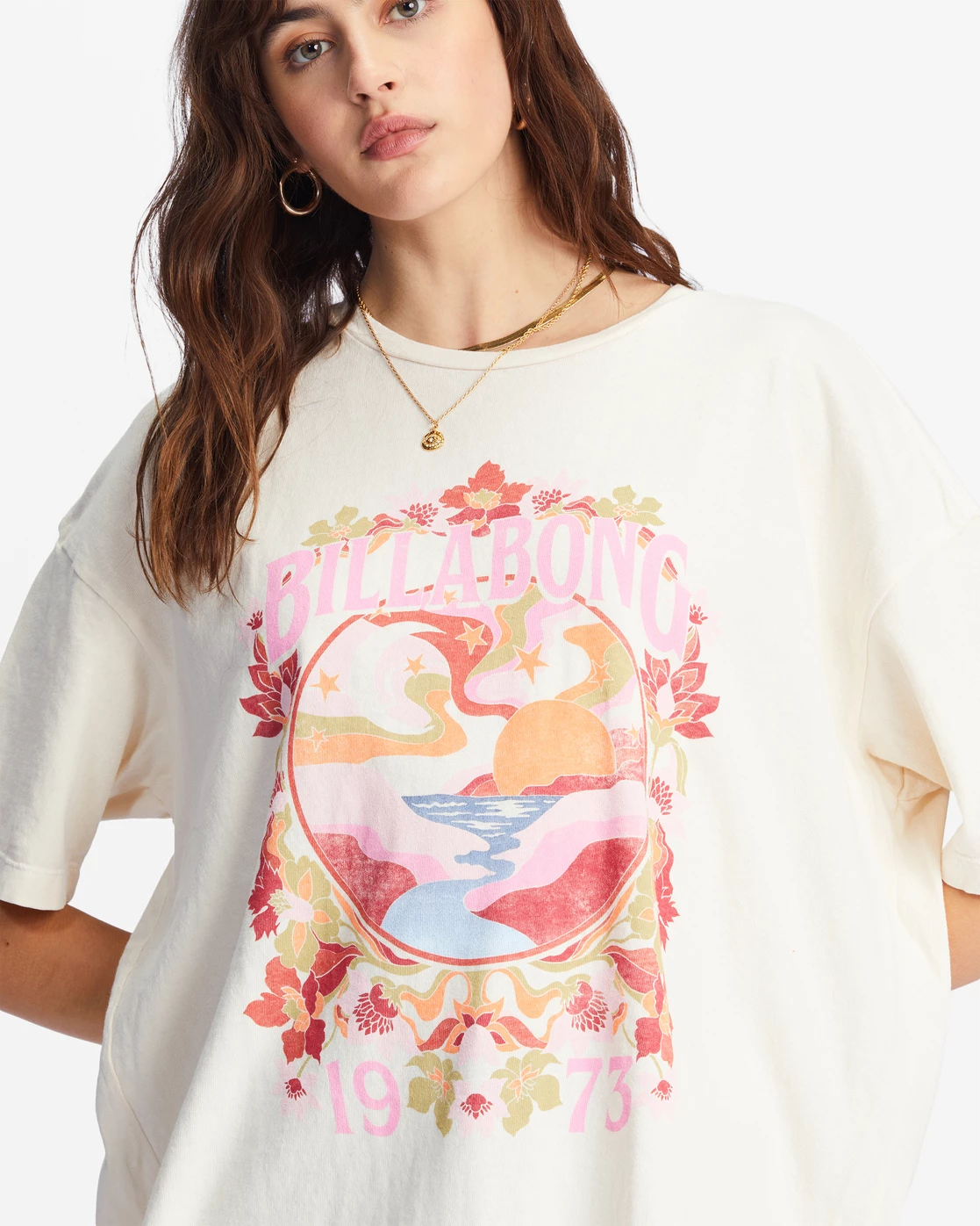 Billabong Golden Coast Oversized Graphic Boyfriend T-Shirt ANTIQUE WHITE (anw) 4 Billabong Golden Coast Oversized Graphic Boyfriend T-Shirt ANTIQUE WHITE (anw) - Image 4