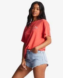 Billabong La Playa Oversized T-Shirt BRIGHT POPPY (rne0) -billabong shop abjzt01019 billabongw rne0 sd1 1