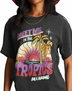 Billabong Meet Me In The Tropics Oversized T-Shirt OFF BLACK (ofb) -billabong shop abjzt01020 billabongw ofb dtl1