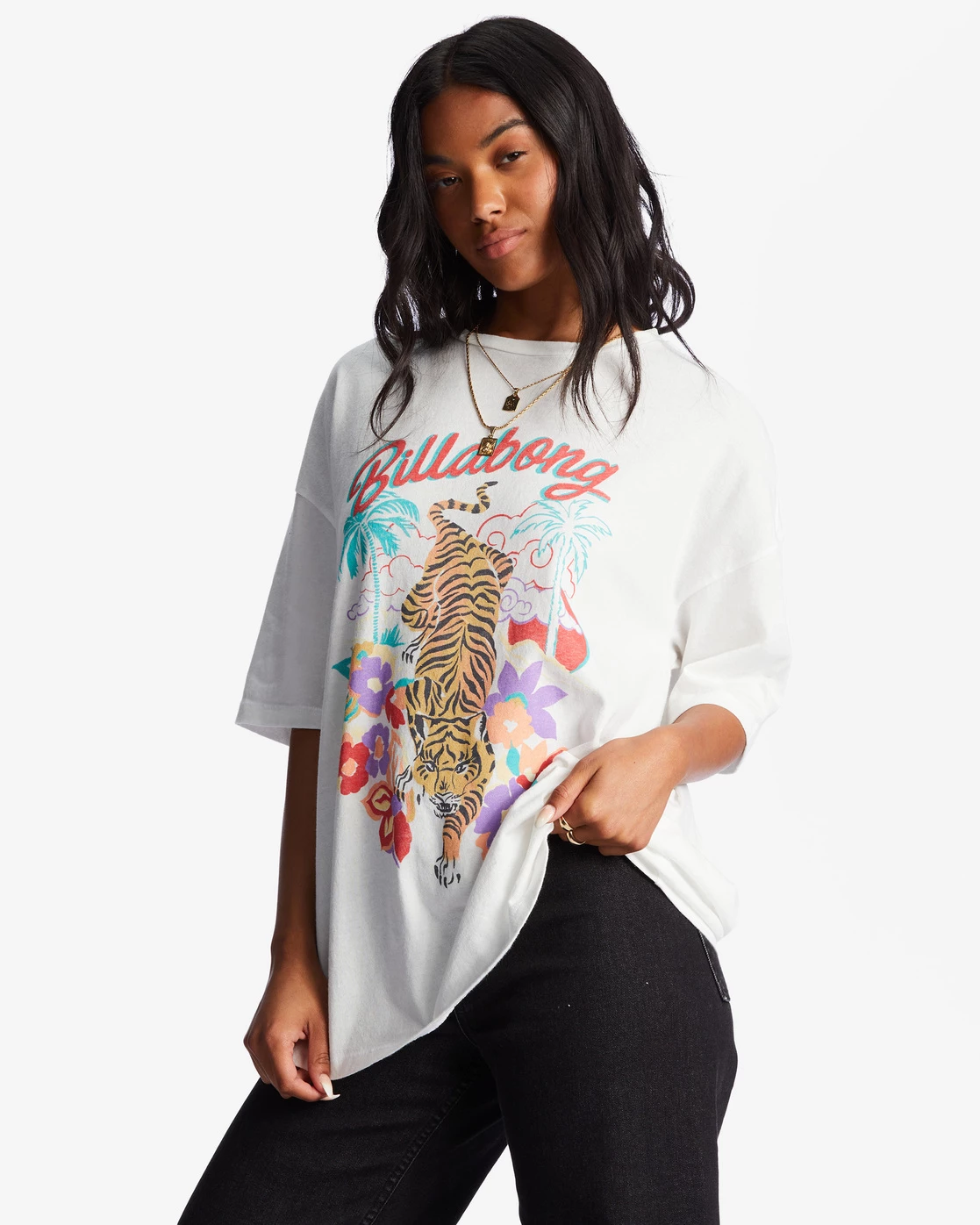 Billabong Easy Tiger Oversized T-Shirt SALT CRYSTAL (scs) 2 Billabong Easy Tiger Oversized T-Shirt SALT CRYSTAL (scs) - Image 2
