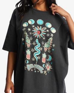Billabong Into The Mystic Oversized T-Shirt OFF BLACK (ofb) -billabong shop abjzt01026 billabongw ofb dtl1
