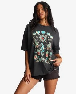 Billabong Into The Mystic Oversized T-Shirt OFF BLACK (ofb) -billabong shop abjzt01026 billabongw ofb sd1 1