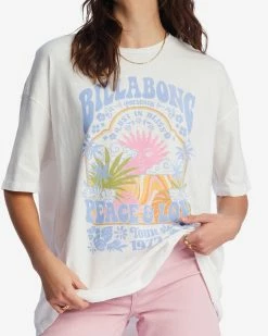 Billabong Peace And Love Oversized T-Shirt SALT CRYSTAL (scs) -billabong shop abjzt01031 billabongw scs dtl1