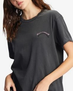Billabong Daytripper Graphic Boyfriend T-Shirt OFF BLACK (ofb) -billabong shop abjzt01071 billabongw ofb dtl1