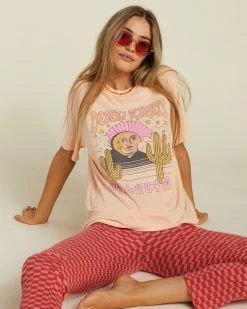Billabong Desert Nights Graphic Boyfriend T-Shirt SOFT PEACH (mef0)