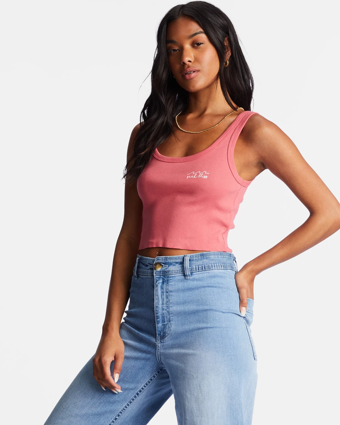 Billabong Keep Shining Cropped Tank Top SOFT PINK (mdd0) 2 Billabong Keep Shining Cropped Tank Top SOFT PINK (mdd0) - Image 2