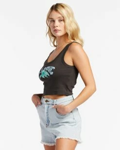 Alternative view of Billabong Kamea Kalo Arch Cropped Tank Top OFF BLACK (ofb)
