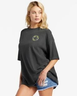 Alternative view of Billabong Kamea Monstera Diamond Oversized T-Shirt OFF BLACK (ofb)