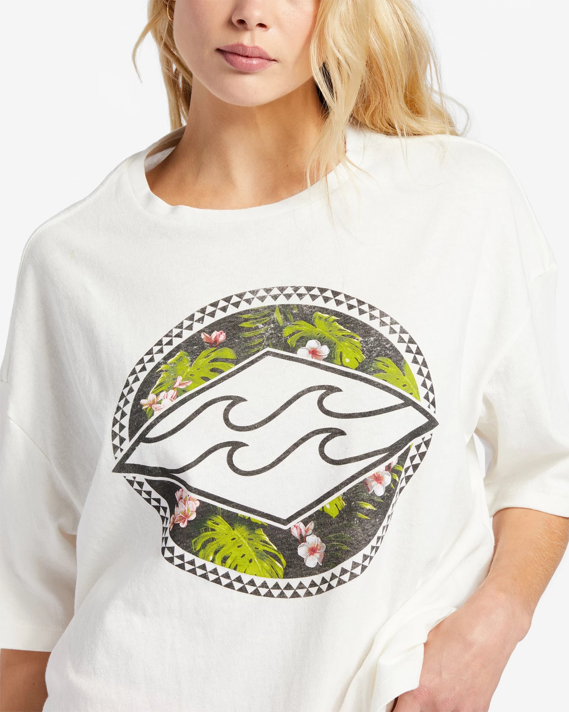 Billabong Kamea Monstera Diamond Oversized T-Shirt SALT CRYSTAL (scs) 4 Billabong Kamea Monstera Diamond Oversized T-Shirt SALT CRYSTAL (scs) - Image 4
