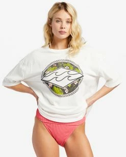 Billabong Kamea Monstera Diamond Oversized T-Shirt SALT CRYSTAL (scs)