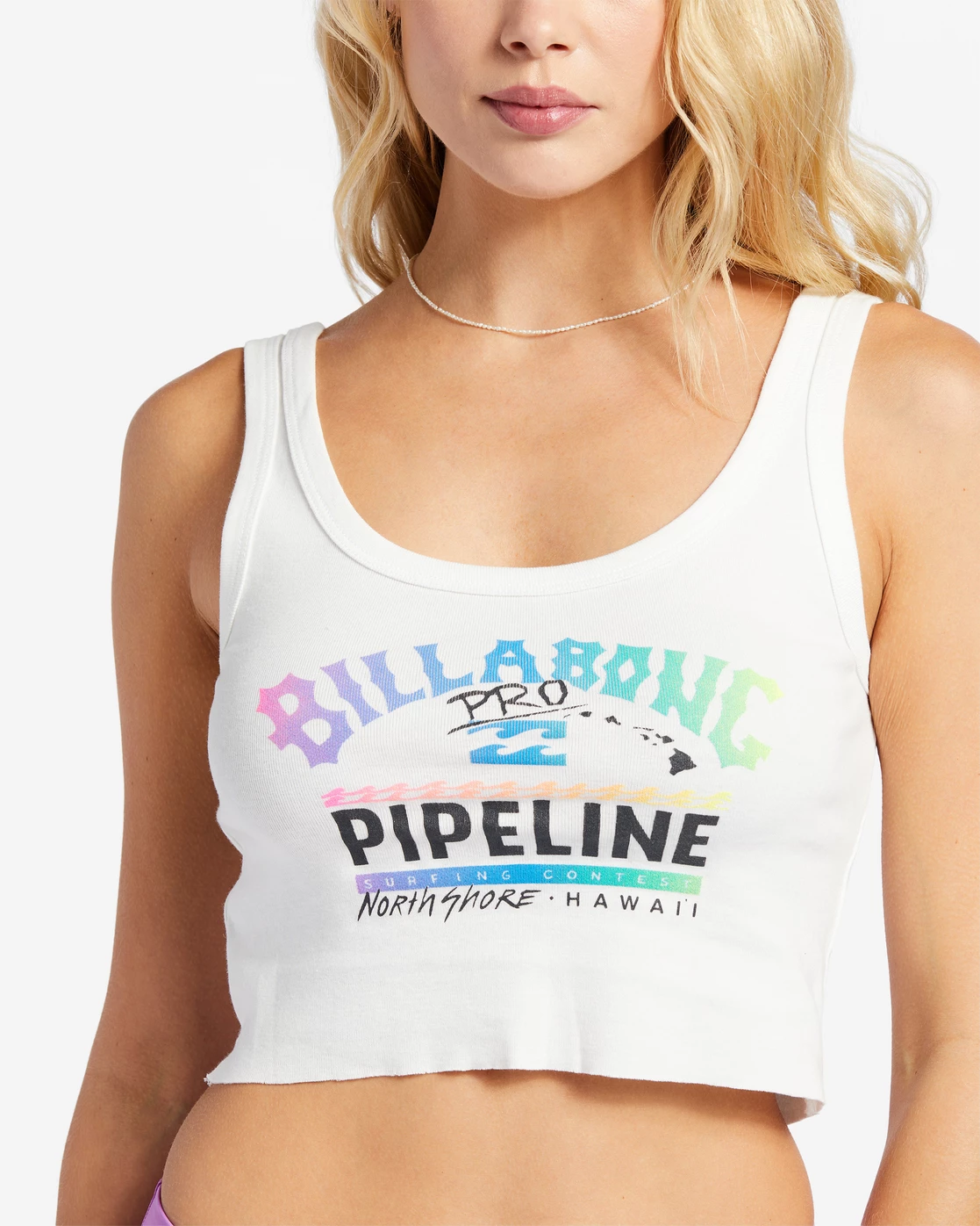 Billabong Pro Pipeline Cropped Tank Top SALT CRYSTAL (scs) 4 Billabong Pro Pipeline Cropped Tank Top SALT CRYSTAL (scs) - Image 4